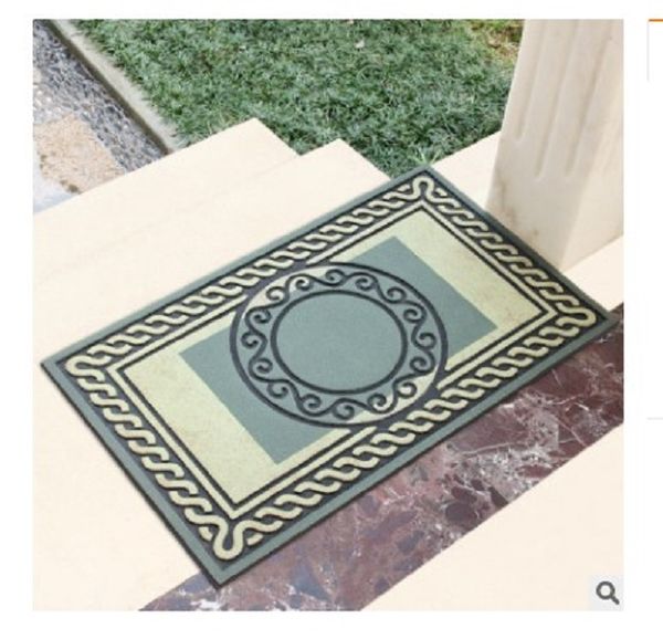 

2020 latest type of doormat natural rubber surface flocking anti slip floor mat 45*75cm 21