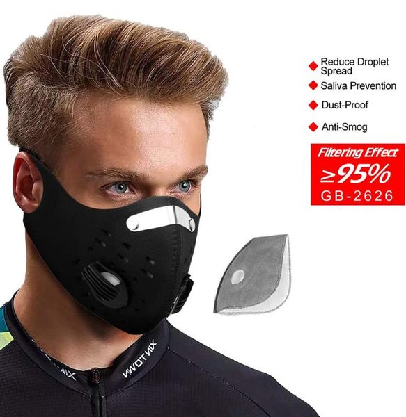 

cycling face mask anti-pollution pm2.5 carbon filter,neoprene dust pollution washable windproof or bicycle,cycling,sports