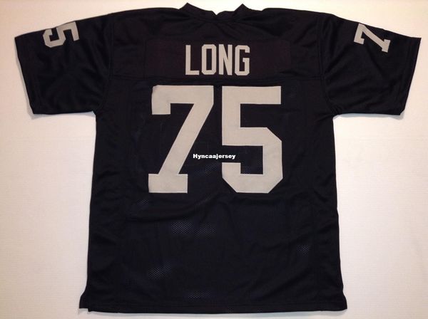 

retro custom sewn stitched #75 howie long black mitchell & ness jersey high-end men's football jerseys college ncaa, Black;red