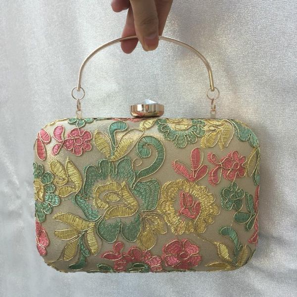 

fashion embroidered jacquard ladies handbag female lace evening bags dress cheongsam clutch purse shoulder messenger women bag