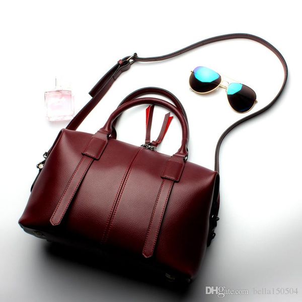 

genuine leather bags lady handbags famous designer brand bags purse shoulder tote bag female little c.k cowhide boston bag portable