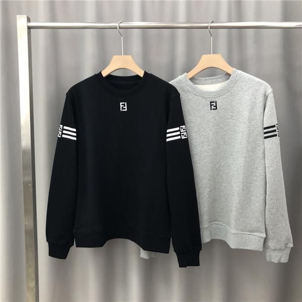 

19aw luxurious brand design fed hoodie long sleeve crewneck sweater sweatshirt fashion sleeve splice pullover hoodie outdoor sweatshirt, Gray;blue