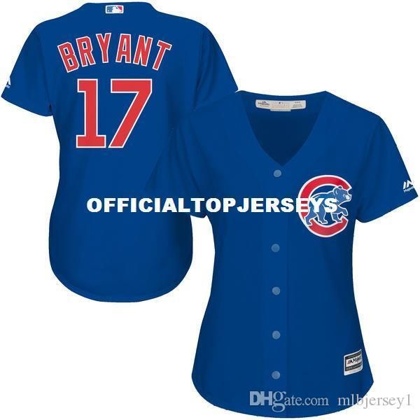 

women's kris bryant chicago cool baseball jersey - royal, Black;blue