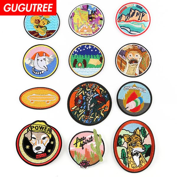 

gugutree iron on embroidery animal patches badge patch applique patch for coat,t-shirt,hat,bags,sweater,backpack sp-386, Black