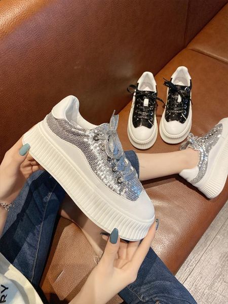 

shoes woman 2020 women platform casual female sneakers round toe new modis summer creepers small, Black