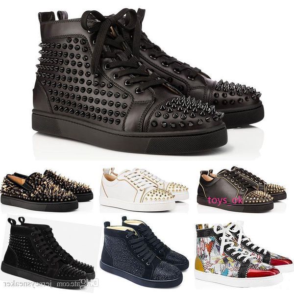 

boxspikes with designer shoes studded 2019 flats shoes red bottoms shoes mens womens party lovers genuine leather sneakers size 36-46