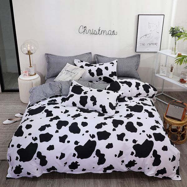 Moda Padrões de cópia da vaca Quilt Covers Set mistura de algodão conjunto de cama Roupa de cama edredon cobrir fronha pequena / US / AU / UK T200409 Tamanho