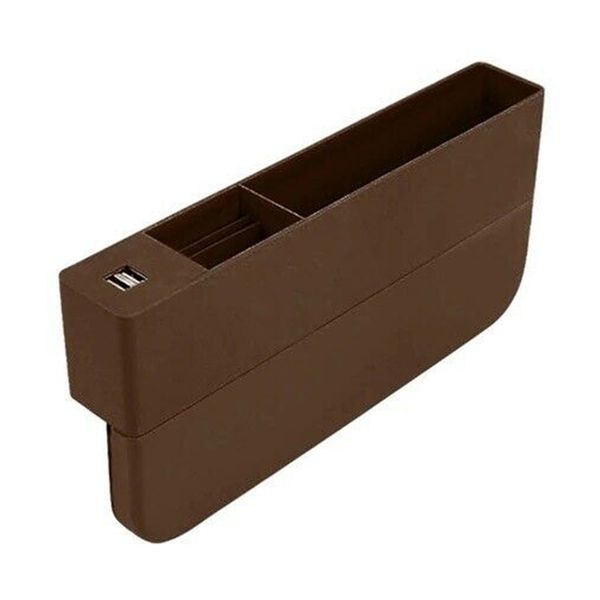 

2 port usb organizer car holder front seat abs filler multipurpose slot mobile phone storage box charger side accessories
