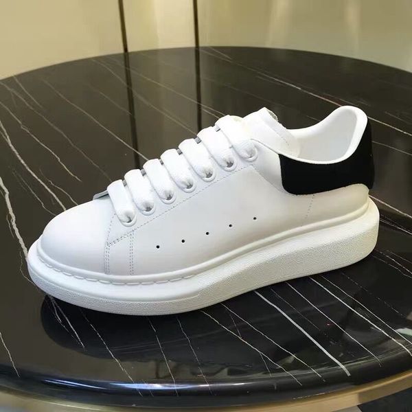 

With box men women luxury chau ure hoe beautiful platform ca ual neaker de igner hoe leather olid color dre hoe, Black