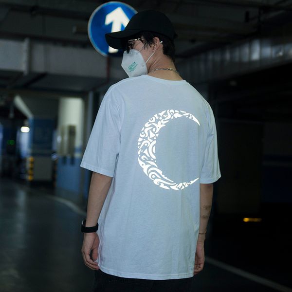 

2020 mens tshirt men women box logo short sleeves fashion boy london men breakage of the letter printing glowing t-shirt off white, White;black