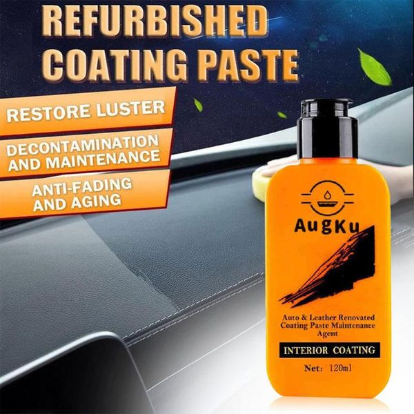 

120ml car polishing seats leather repair interior renovated coating paste wide use cleaning tool remover maintenance agent