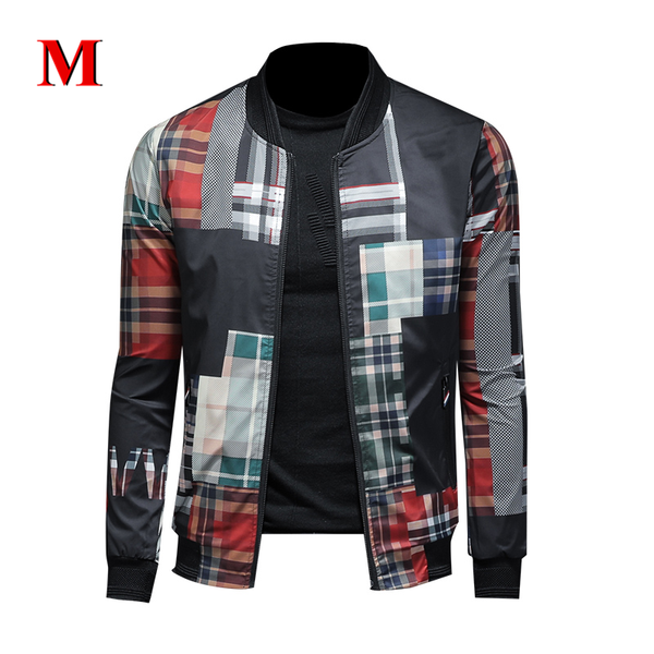 

menne 2020 новая мужская куртка с принтом куртка мужская молния пальто, Black;brown