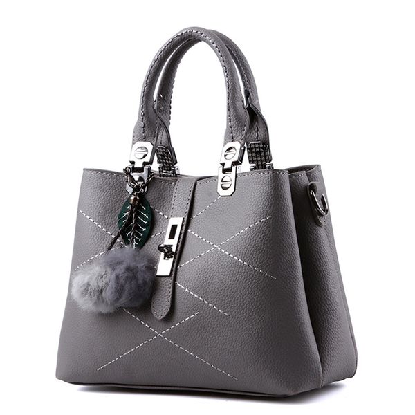 

hbp embroidery messenger bags women leather handbags bags for women 2020 sac a main ladies hair ball hand bag women tote grey