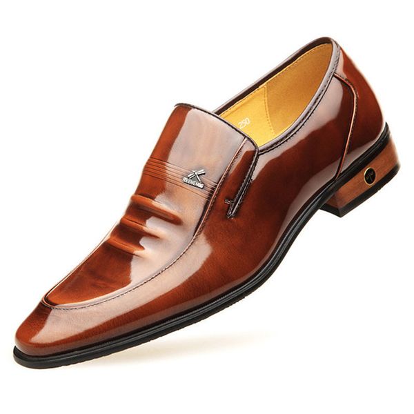 

2019 summer new leather men's shoes british business suit men's shoes genuine leather wedding men dress for men, Black