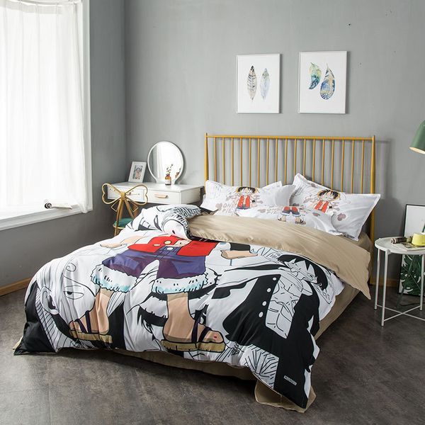 

one piece naruto korean comforter sets 1.8m beddings single bed student quilt dormitory duvet cover