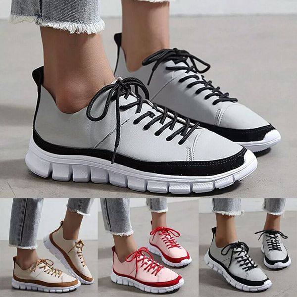 

women sneakers fashion casual flats oxford shoes woman lace-up carving pointed toe lace up flat shoes plus size 36-43, Black