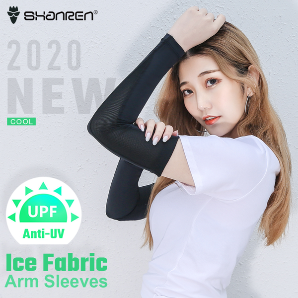 

ice fabric runnling camping arm warmers sun uv basketball sleeve running arm sleeve cycling sleeves summer sports safety gear, Black;gray