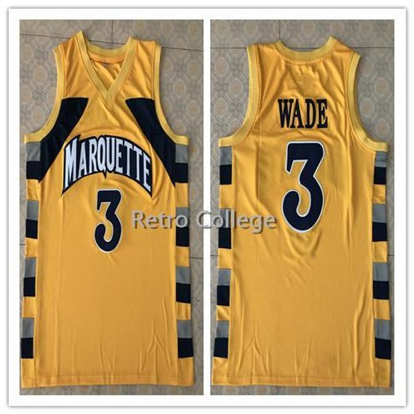 

#3 dwayne wade college marquette golden eagles basketball jersey customize any number and name stitched sewn xs-6xl vest jerseys, Gray