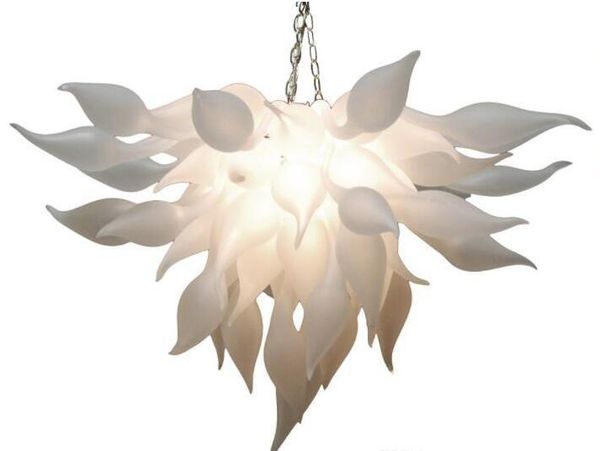 

new artistic white murano chandelier light china supplier hand blown glass chandelier for art decor led bulbs