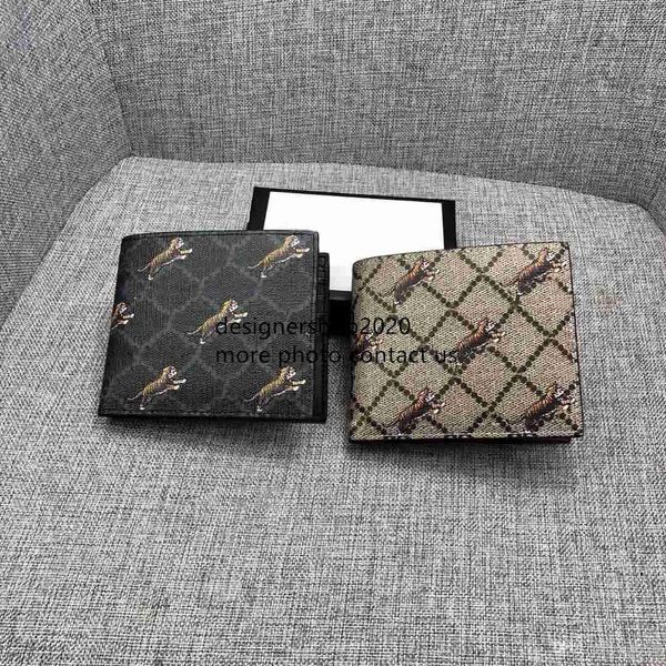 

1011 2019 brand short wallet leather tiger men's clutch bag luxury designer card bag wallet quality classic pocket 45126231h, Red;black