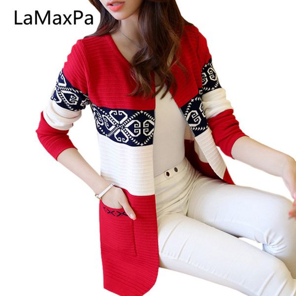 

2019 new fall and winter cardigan sweater knitted cotton patchwork retro pocket fashion leisure cardigan women, White;black