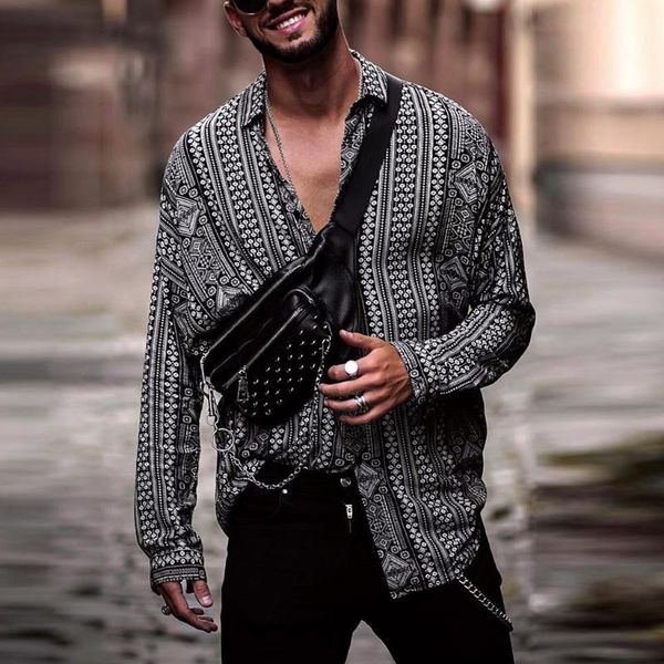 

grey casual long sleeve men shirt hawaiian beach loose fashion shirt casual button camisas hombre plus size men shirtb50, White;black