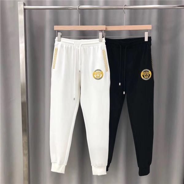 

19fw new luxurious brand design vers long pants terry trousers all-match fashion medusa hip-hop high streetwear cool sports ourdoor trousers, Brown;gray