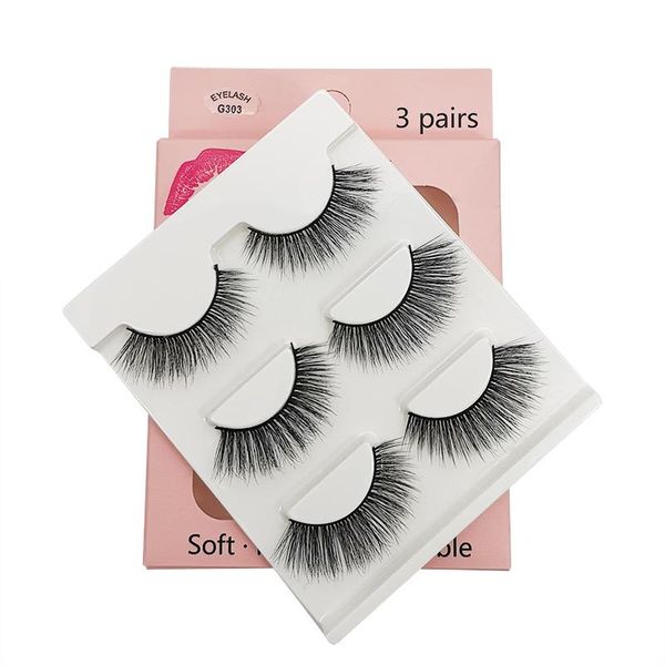 

new 3d eyelashes 9 styles selling 3pair lot real siberian 3d full strip false eyelash long individual mink lashes extension epacket free