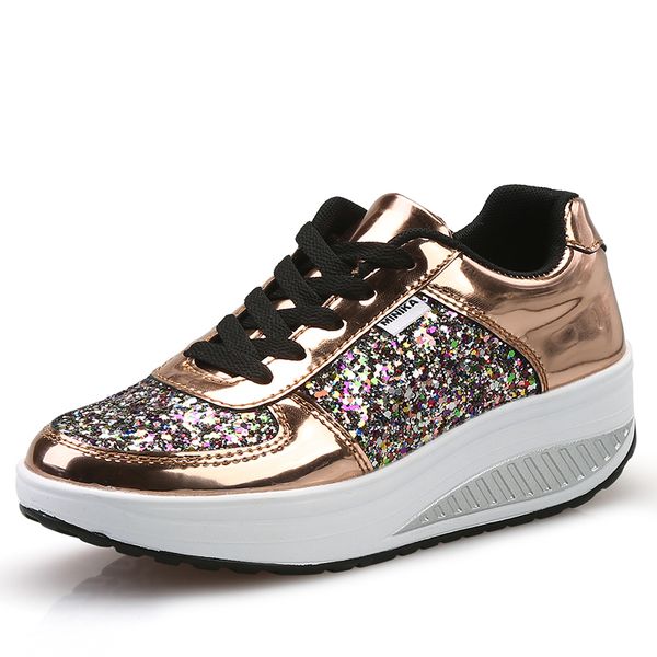 

women shake shoes high lace-up shoes running slow walking with designer platform women's sneakers