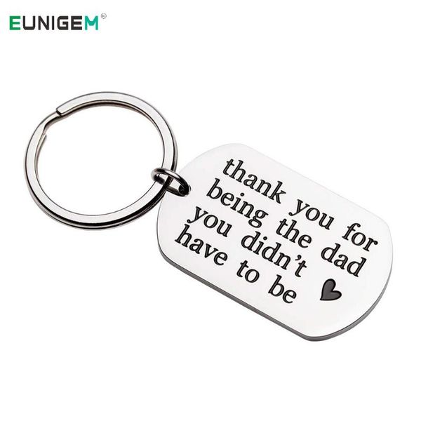 

personalized key chain ring father gifts for stepfather father birthday wedding gift for step dad new dad adopted, Silver