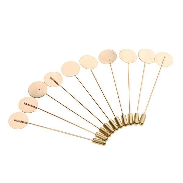 

10 pieces bulk lapel stick pin tie hat scarf badge brooch with tray pad diy, Gray