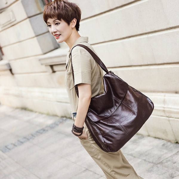 

shoulder bag high-end genuine cow leather women handbag large capacity crossbody bags popular vrouwelijke tas