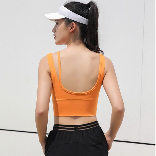 

women's breathable sports bra sweat-absorbent -proof gathered thick sports bra gym running fitness yoga, White;black