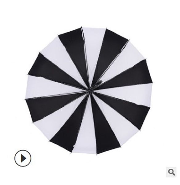 

2020 wholesale new black and white striped pagoda umbrella 16k straight pole long handle sunny umbrella creative wedding pgraph