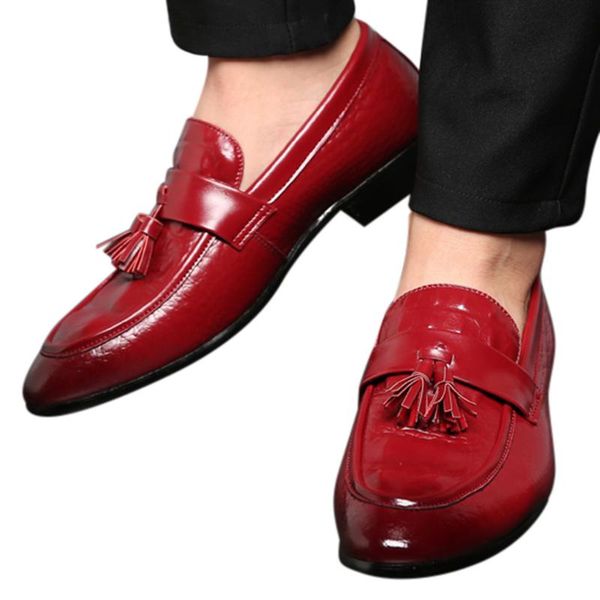 

kancoold men's dress shoes fashion tassel casual shoes men leather motorcycle leather slip-on business dress men 1212, Black