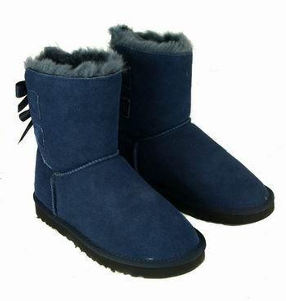 

kids eu25-43 big size low price new australian snow boots thick leather bow in the tube snow boots cotton shoes gazelle, Black