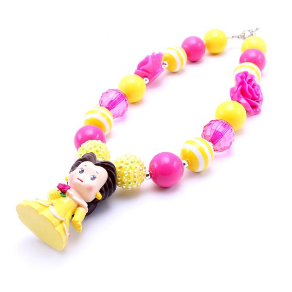 

mhs.sun beautiful bell princess kid chunky necklace new arriel fashion girl kids bubblegum chunky bead necklace children jewelry, Silver