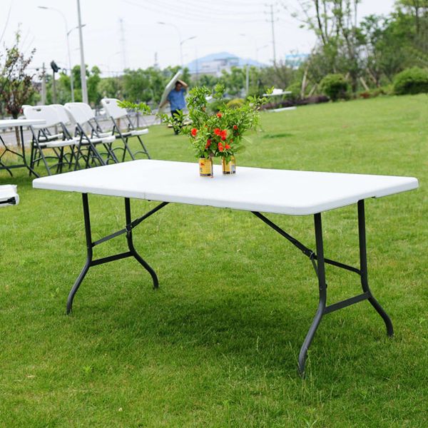 

6' folding table portable plastic indoor outdoor picnic party dining camping tables