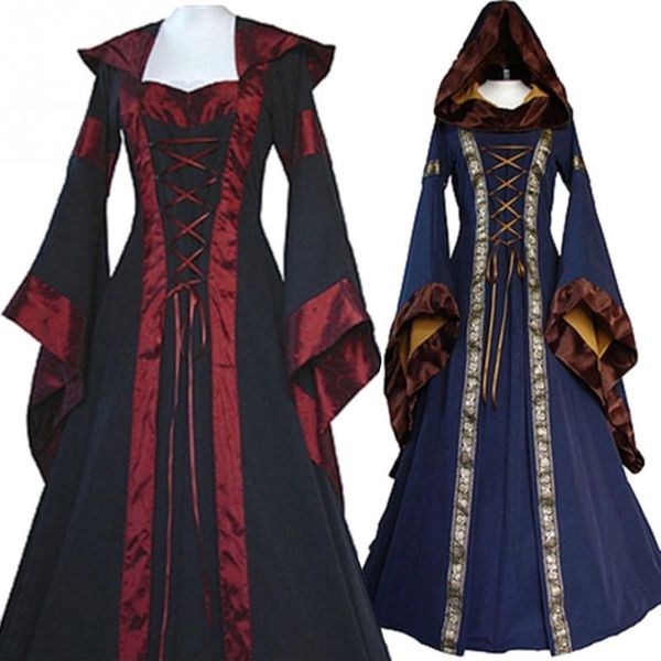 Vampir Hexe Kostüm Frauen Maskerade Kostüm Schwarz Fancy Maxi Kleid Karneval Tanz Party Cosplay Party Halloween Cosplay Kostüme