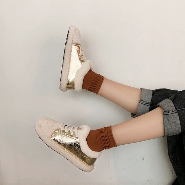 

all-match korean shoes women's moccasins loafers fur casual female sneakers flats autumn mixed colors slip-on round toe 2019, Black