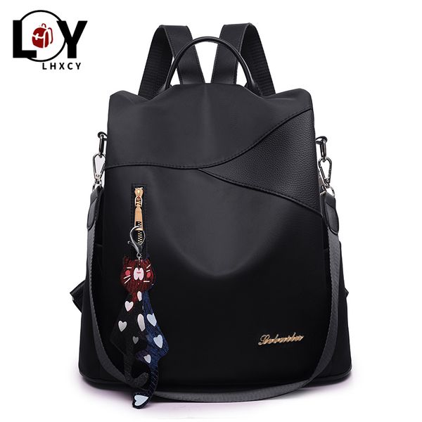 

большая емкость нейлоновая ткань кошки кулон противоугонные рюкзаки высокое качество сплошной цвет женщины сумка дизайнер ремень путешествия