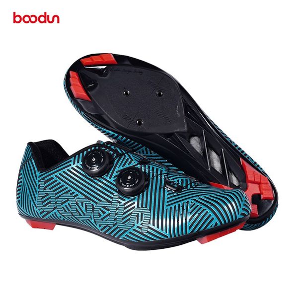 

boodun 2019 new men's cycling shoes with nylon sole breathable road mountain bike mtb shoes triathlon self-locking spd, Black
