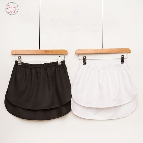 

2019 new spring women false shirt skirt high fillet angle half body skirt irregular a short skirts wholesale drop shipper, Black