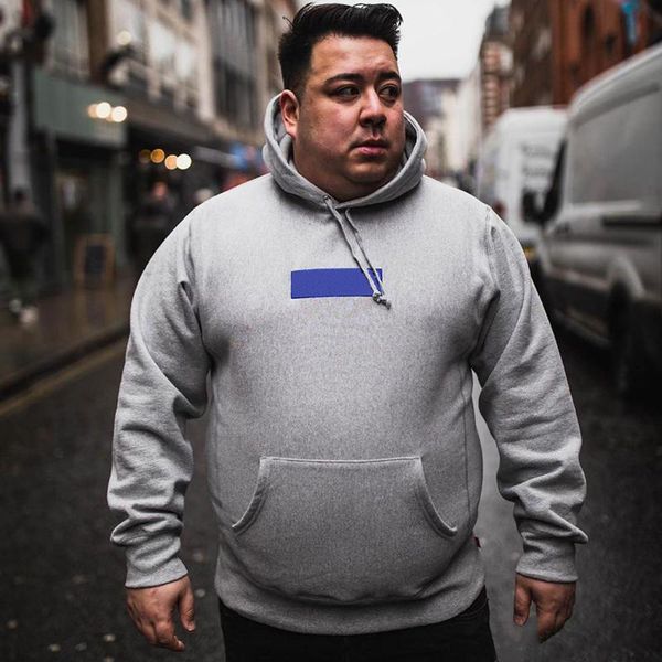 

19ss bandana box logo hooded sweatshirt fashion casual highstreet outwear cotton men women embroidery couple hoodies size s-xl, Black