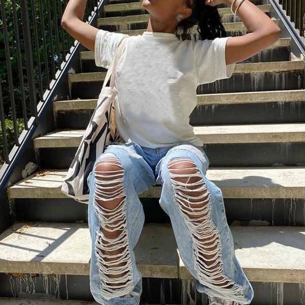 

2020 new plus size s-5xl ultra stretchy blue tassel ripped jeans woman denim pants trousers for women pencil skinny jeans#j30