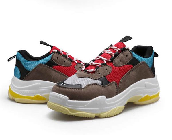 

triple s designer casual shoes paris 17fw low old dad sneaker combination soles boots mens womens fashion high size 36-45