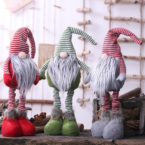

2019 xmas new year diy christmas striped faceless doll standing posture doll christmas items santa claus decoration