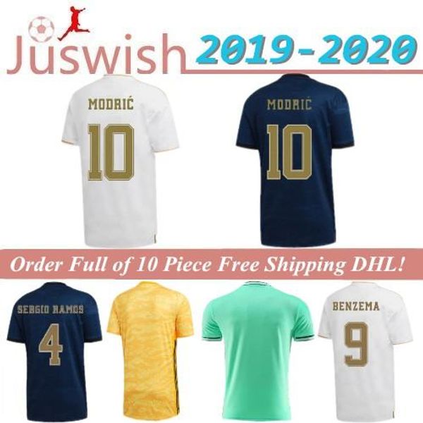 

thai new real madrid soccer jerseys 19 20 hazard modric camiseta de fÃºtbol player fans version 2019 2020 bale isco james football shirt, Black;yellow