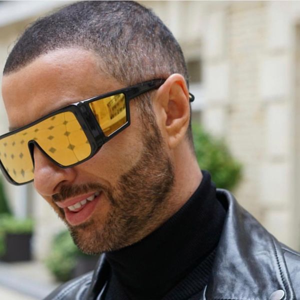 

2019 new men winter wind-proof trendy personality steampunk square sunglasses cosy shades handsome sun glasses for male oculos, White;black
