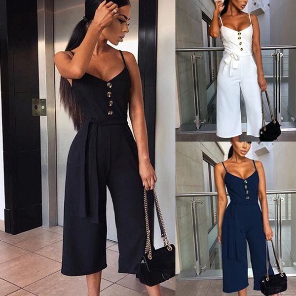 

backless rompers womens jumpsuit 2020 belt elegant bandage plus size black white jumpsuit overalls streetwear